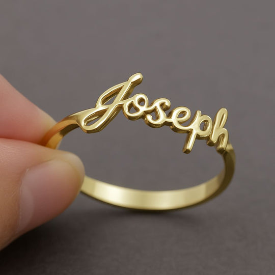 Stainless steel customized name ring